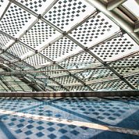Laminated glass panel PVsafetypatterned