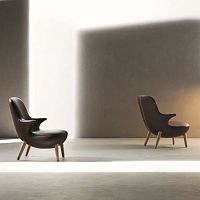 Scandinavian design armchair Omoifabricleathersteel