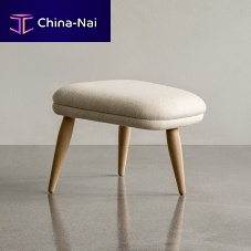 Contemporary pouf ODAfabricplywoodwalnut