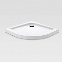 Corner shower base CORIAN®above floorraisedflush