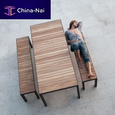 Contemporary dining table 160 / 220teakaluminumstainless steel