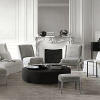 Contemporary ottoman Nidusfabriccast aluminumround