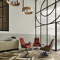 Contemporary chair ALYA indoorwalnutmetal base