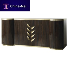 Contemporary sideboard LotusMacassar ebonypolished brasswith swing doors