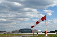 Airport windsock with mast