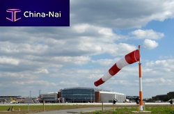 Airport windsock with mast