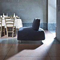 Contemporary fireside chair Bibifabricsteelbed