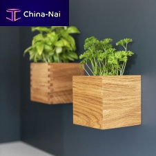 Oak flower pot W � basicwall-mountedsquarehome