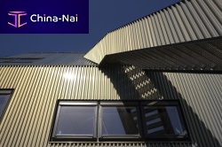 Ribbed metal sheet steelfor facade cladding