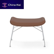 Contemporary footrest S/WOOD leatherbeechash