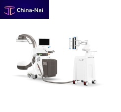 Mobile C-arm alien Xwith flat panel detectorwith video columnwith integrated video monitor