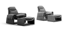 Contemporary armchair P 60leatherwith footrest