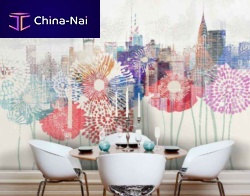 Contemporary wallpaper HYBRIDIUMnonwoven fabricfloralpanoramic