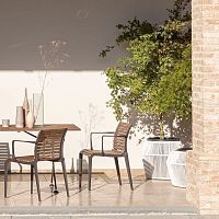 Contemporary garden chair M21_Ooutdoorashcast aluminum base