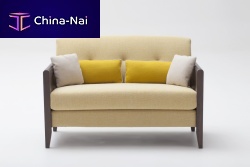 Contemporary sofa RESIDENTleatherbeigebeech