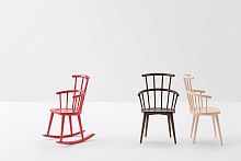 Contemporary chair Windoorlacquered woodstained wood