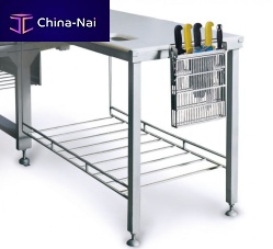Stainless steel working table for the food industry