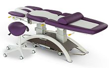 Electric massage table Capre FX5 on casterswith adjustable height backrestwith armrests