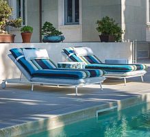 Outdoor sunbed LIPARI contemporarycottonwater-repellent fabric
