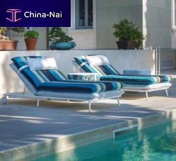 Outdoor sunbed LIPARI contemporarycottonwater-repellent fabric
