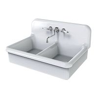 Double kitchen sink TCK90Bwithout drainboardceramicapron-front