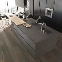 Contemporary kitchen MODERNEDuctal® UHP concreteislandhandleless