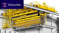 Single-girder overhead travelling crane customautomatedwith gripping tool