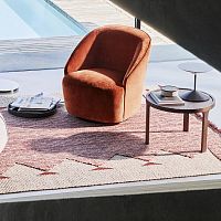 Contemporary armchair JOLIEfabricgrayorange