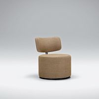 Contemporary fireside chair MOKKAleatherfabricblack