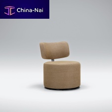 Contemporary fireside chair MOKKAleatherfabricblack