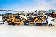 Impact crushing and screening plant MTK-100mobilesand productiontertiary