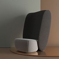 Contemporary fireside chair ELEPHANT M5fabricwoodenhigh-back