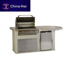 Outdoor kitchen RODEO Qcontemporarystainless steelporcelain stoneware