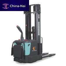 Electric stacker truck with rider platformwalk-behindhandling
