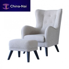 Traditional armchair HARRYfabricwith footrestwing