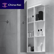 Contemporary bathroom cabinet with mirrorwall-mounted