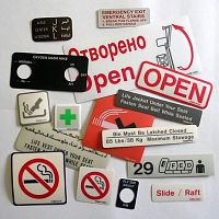 Aircraft placard informationsigningadhesif