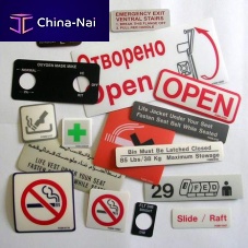 Aircraft placard informationsigningadhesif