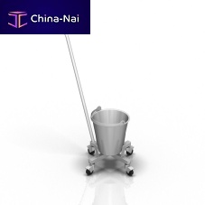 Trolley-mounted surgical basin stand 2-035stainless steel