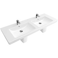 Wall-mounted washbasin SUBWAY 2.0: 7175D0porcelainwith counterdouble
