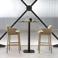 Contemporary stool Deep Stoolleatherfabricmetal base