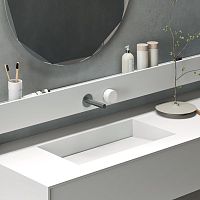 Washbasin mixer tap Seamless countertopstainless steelbathroom