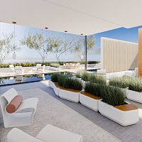 Contemporary garden bench BIOwoodenresinwithout armrests