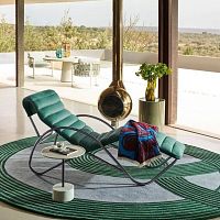 Contemporary chaise longue Indochinefabricleathermetal