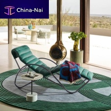 Contemporary chaise longue Indochinefabricleathermetal