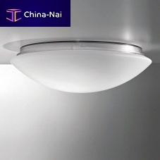 Contemporary ceiling light BISroundblown glassopalescent glass