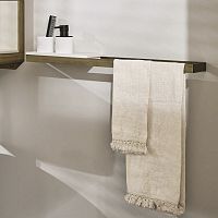 1-bar towel rack ACB72 - ACM30 - BRONZO SPAZZOLATO/BIANCOwall-mountedmetal