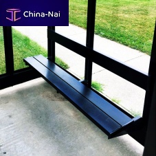 Contemporary public bench aluminumHDPEwith backrest