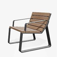 Contemporary chair MAYFIELDoutdoorwoodenmetal base