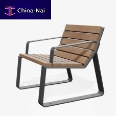 Contemporary chair MAYFIELDoutdoorwoodenmetal base